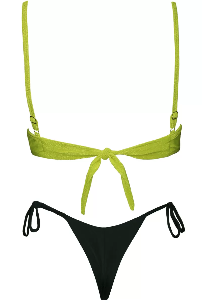 Trincks Beachwear - Bikini Trincks Aro V Lurex Negro/Neón - BQ112 Trincks Beachwear - Bikini Trincks Aro V Lurex Negro/Neón - BQ112