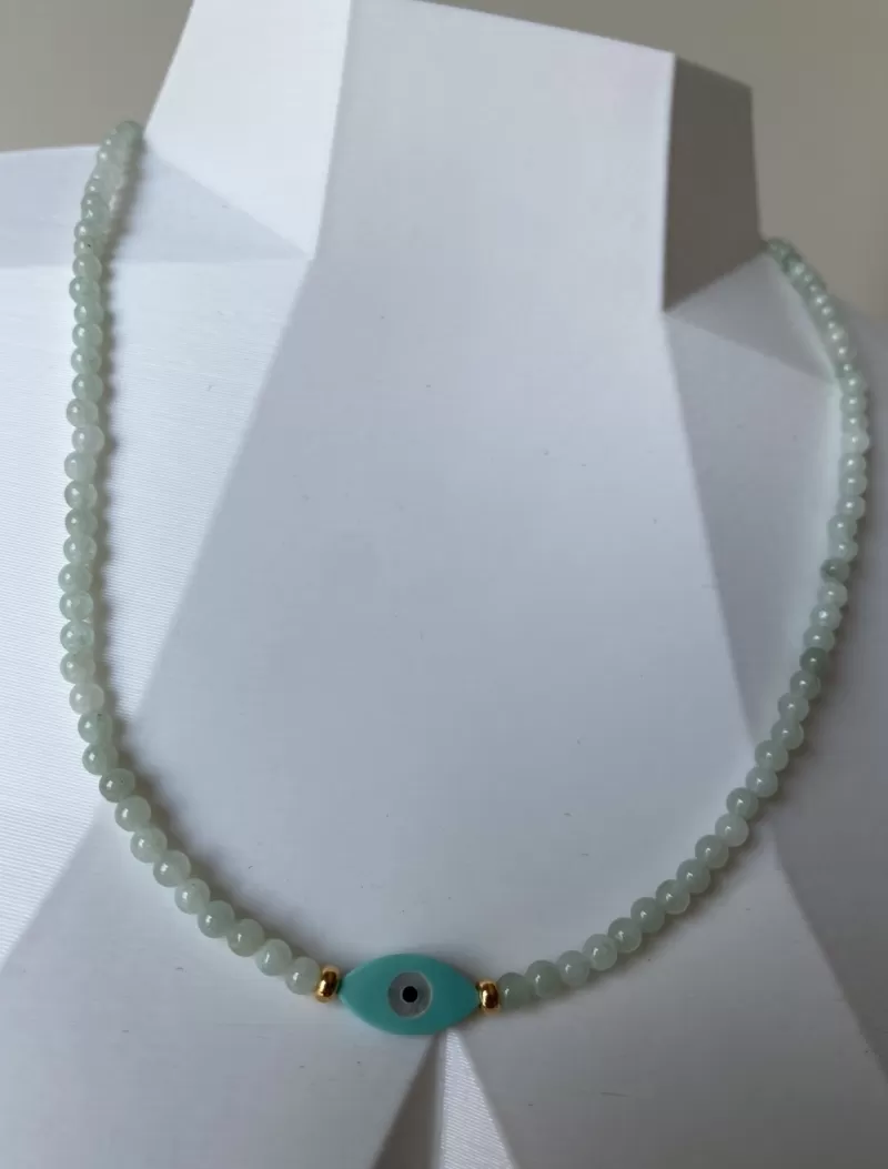 Mikabe - Necklace Greek Eye Mother of Pearl Green - MK801