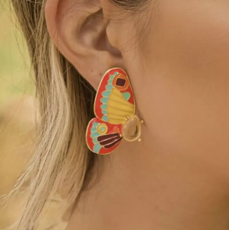 Mikabe - Enamelled Butterfly Earring II - MK822