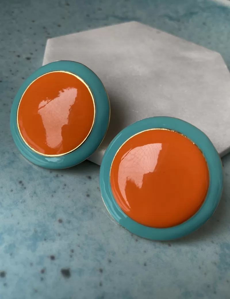 Mikabe - Enamelled Round Earring - MK827