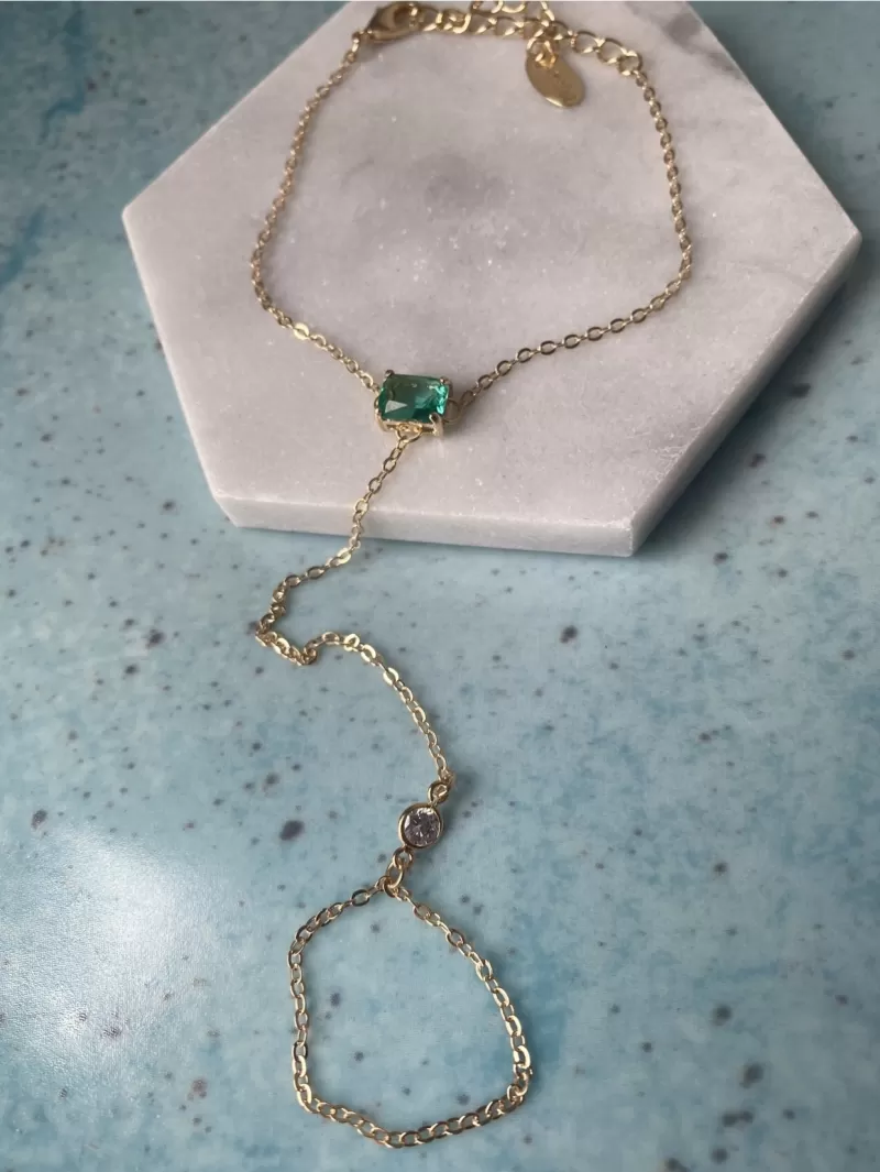 Mikabe - Green Zirconia Hand Chain - MK829