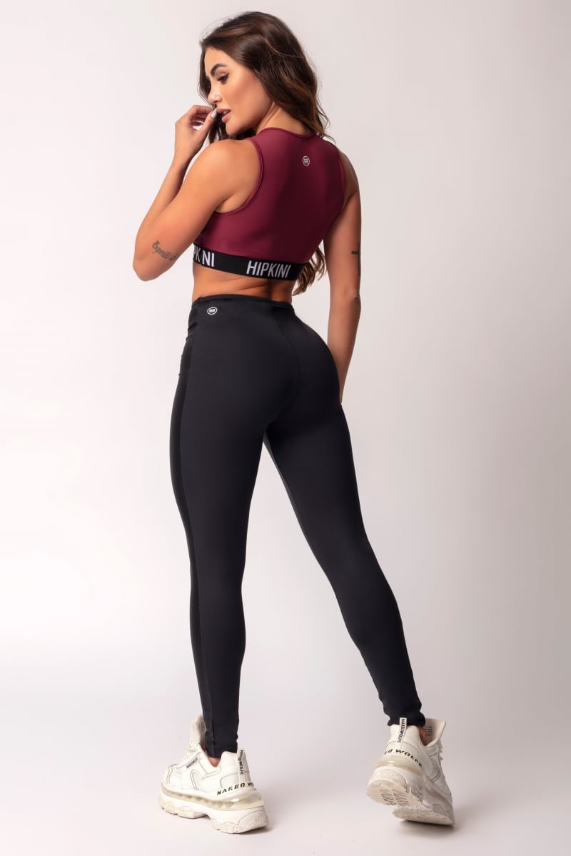 Hipkini - Love Fitness Black Leggings with Folded Waistband - 3339185