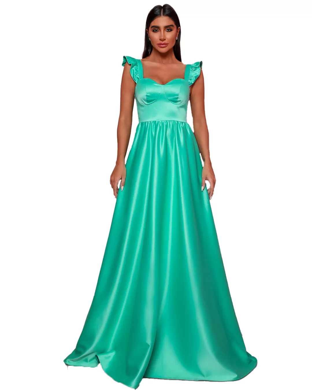 Dot Clothing - Dress Dot Clothing Long Satin Green Water - 1508VDEAG Dot Clothing - Dress Dot Clothing Long Satin Green Water - 1508VDEAG