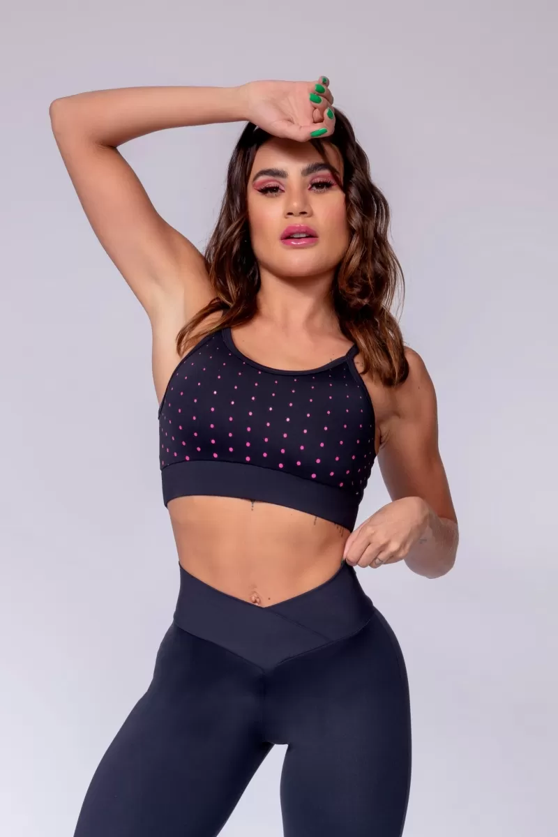 Hipkini - Top Aesthetic Fitness Black with Polka Dots - 3339266 Hipkini - Top Aesthetic Fitness Black with Polka Dots - 3339266