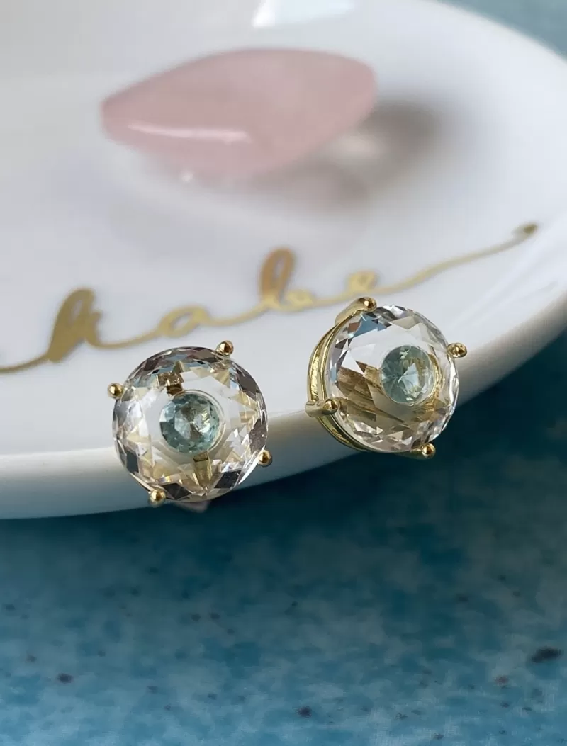 Mikabe - Round Crystal Studded Earring - MK876