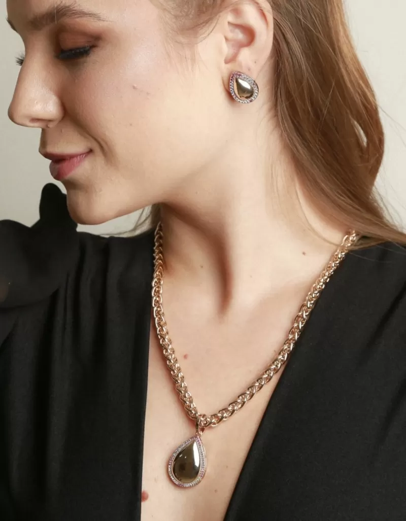 Mikabe - Colar Gota Cravejada - MK879