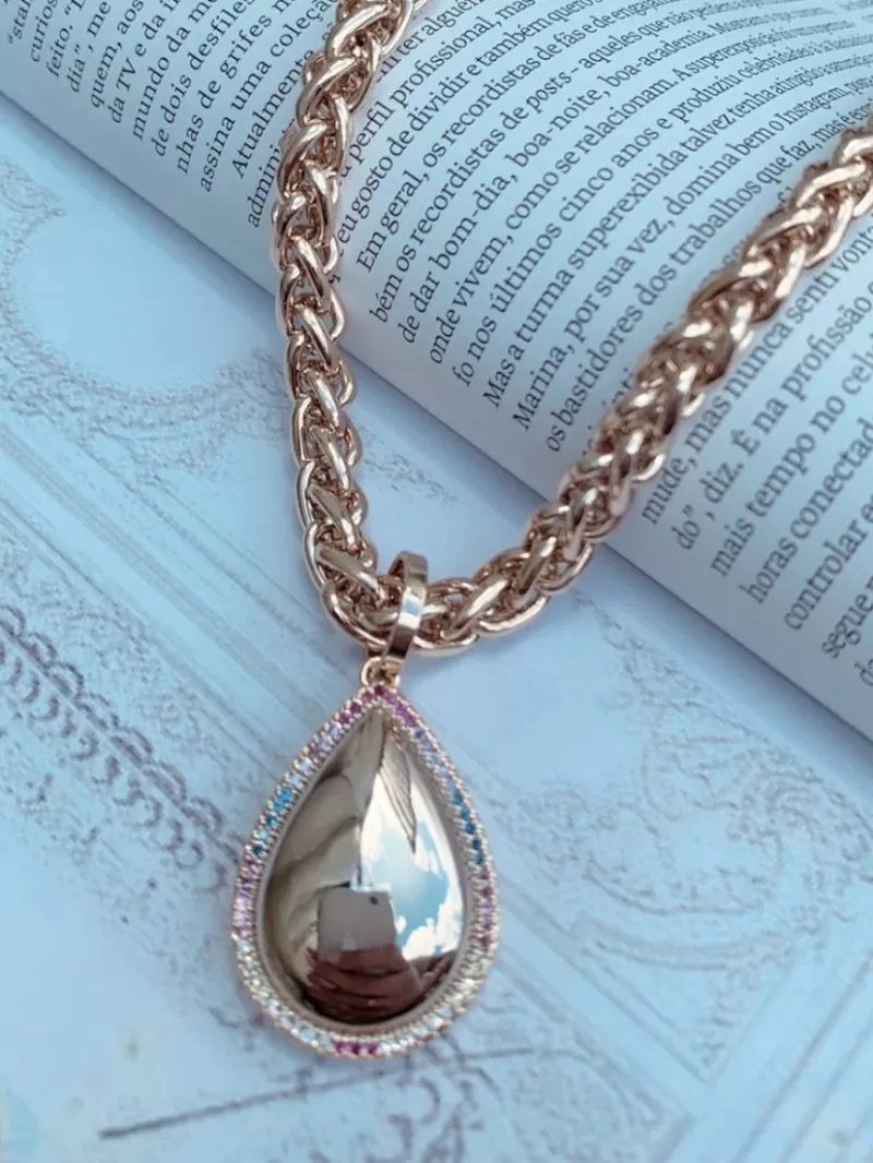 Mikabe - Colar Gota Cravejada - MK879