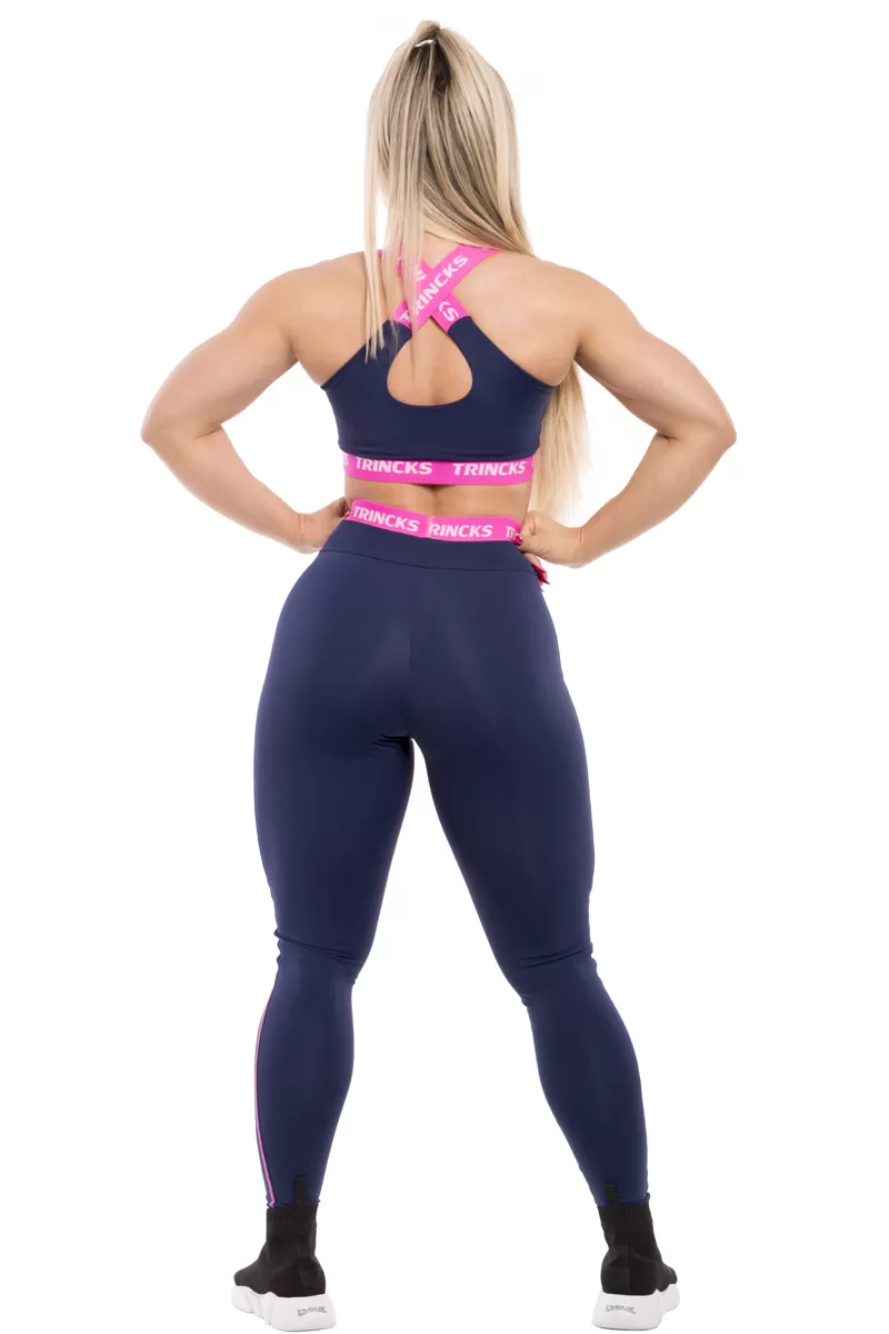 Elastic Power Trincks - Fitness Set Top and Pants Trincks Elastic Dark Blue - cjc-010613 Elastic Power Trincks - Fitness Set Top and Pants Trincks Elastic Dark Blue - cjc-010613