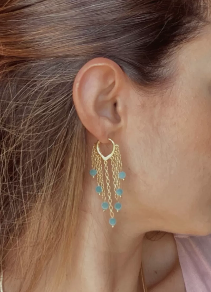 Mikabe - Earring Heart Hoop Amazonite - MK910