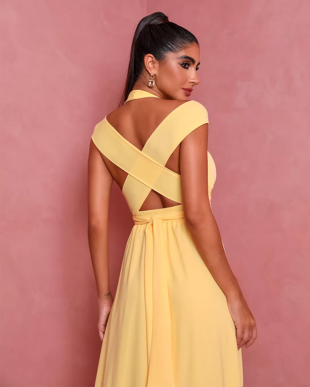 Dot Clothing - Dress Dot Clothing Long Tie Yellow - 1531AMA Dot Clothing - Dress Dot Clothing Long Tie Yellow - 1531AMA