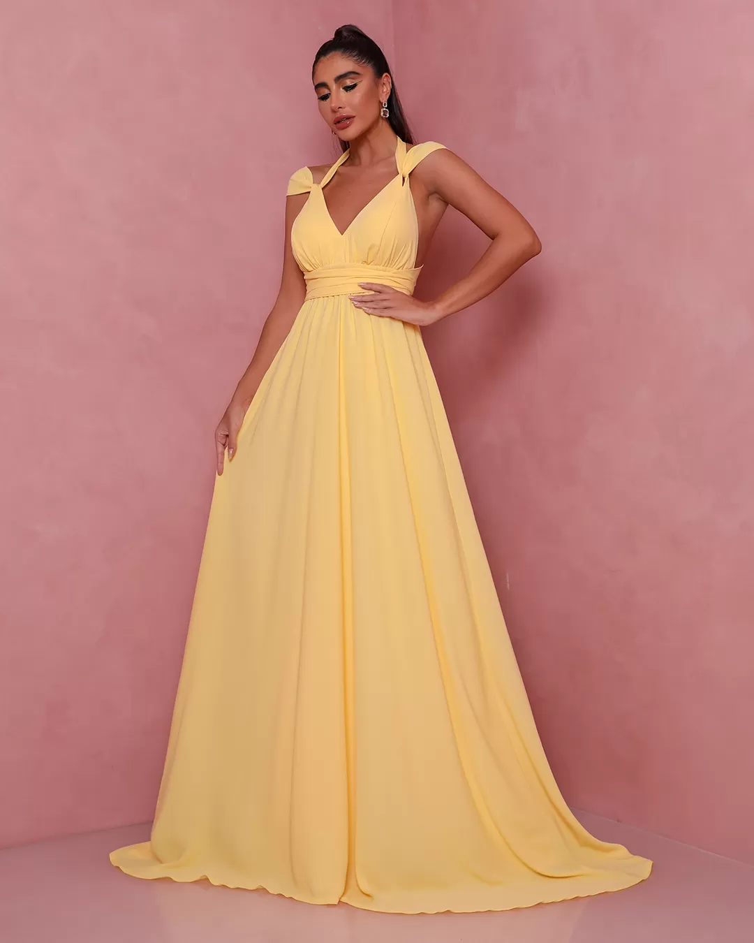 Dot Clothing - Dress Dot Clothing Long Tie Yellow - 1531AMA Dot Clothing - Dress Dot Clothing Long Tie Yellow - 1531AMA