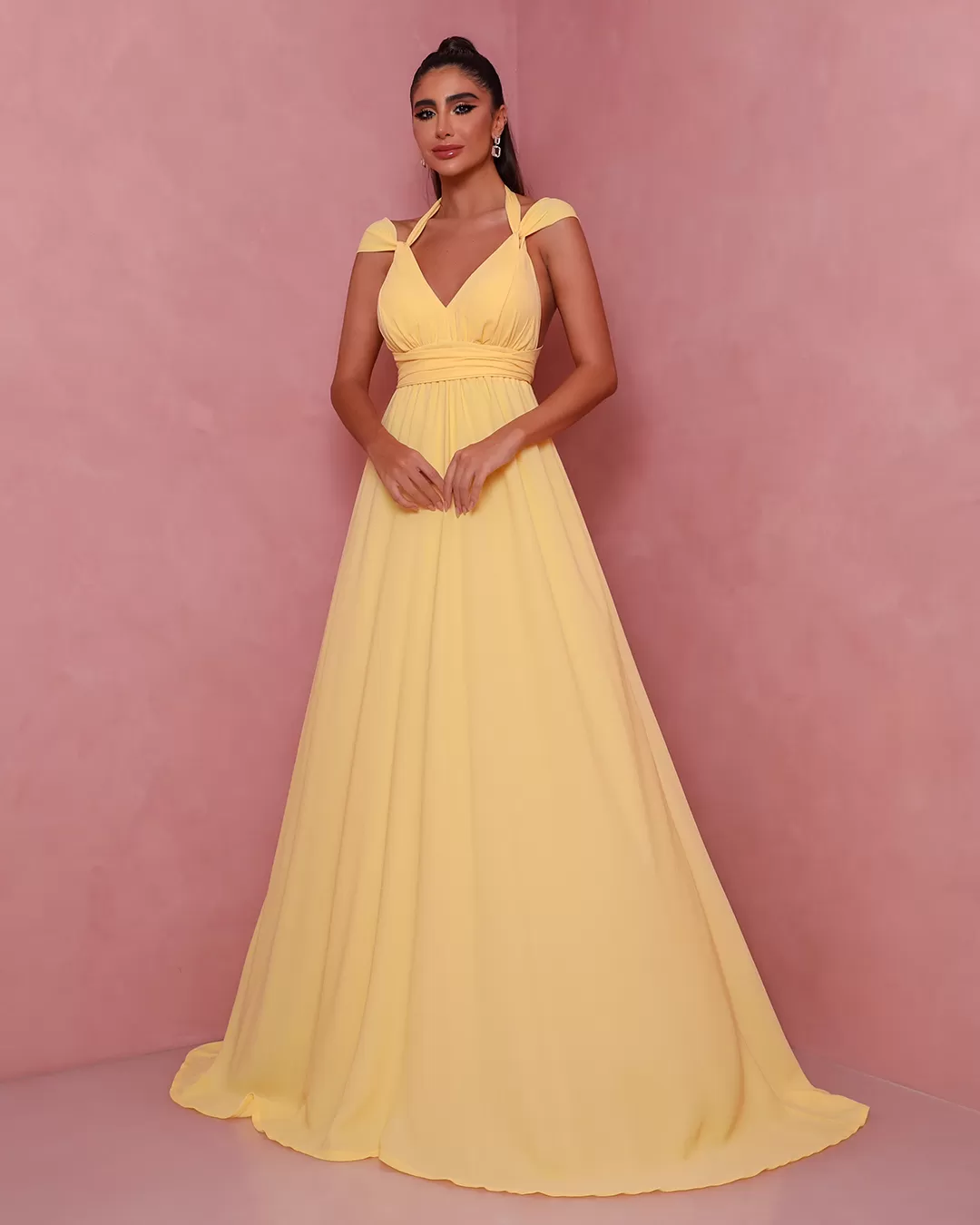 Dot Clothing - Dress Dot Clothing Long Tie Yellow - 1531AMA Dot Clothing - Dress Dot Clothing Long Tie Yellow - 1531AMA
