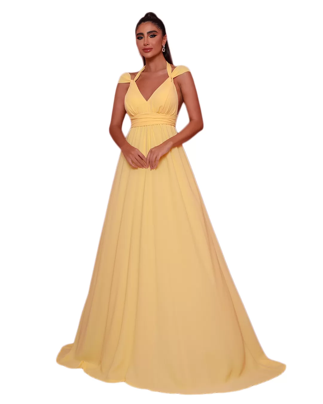 Dot Clothing - Dress Dot Clothing Long Tie Yellow - 1531AMA Dot Clothing - Dress Dot Clothing Long Tie Yellow - 1531AMA