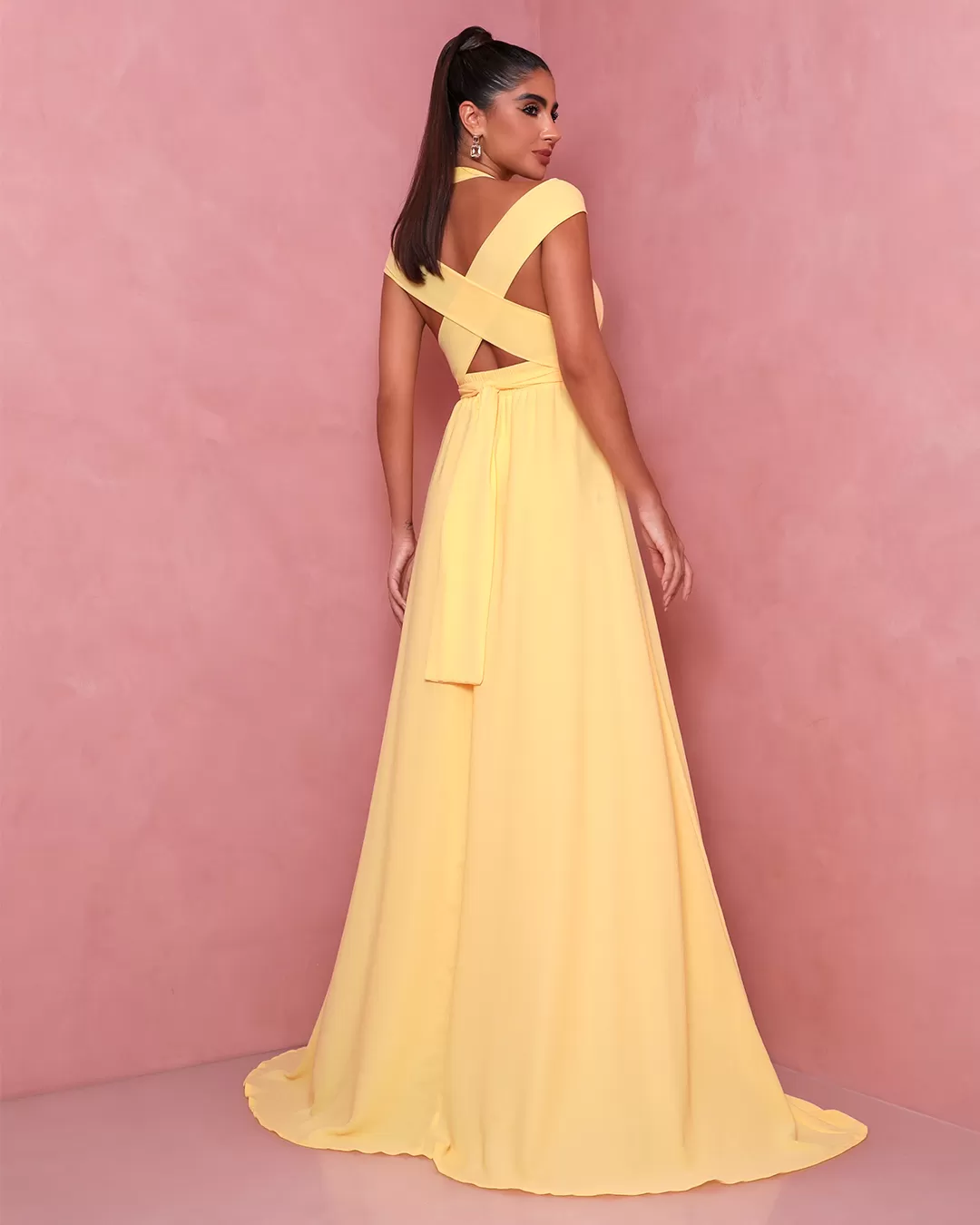 Dot Clothing - Dress Dot Clothing Long Tie Yellow - 1531AMA Dot Clothing - Dress Dot Clothing Long Tie Yellow - 1531AMA