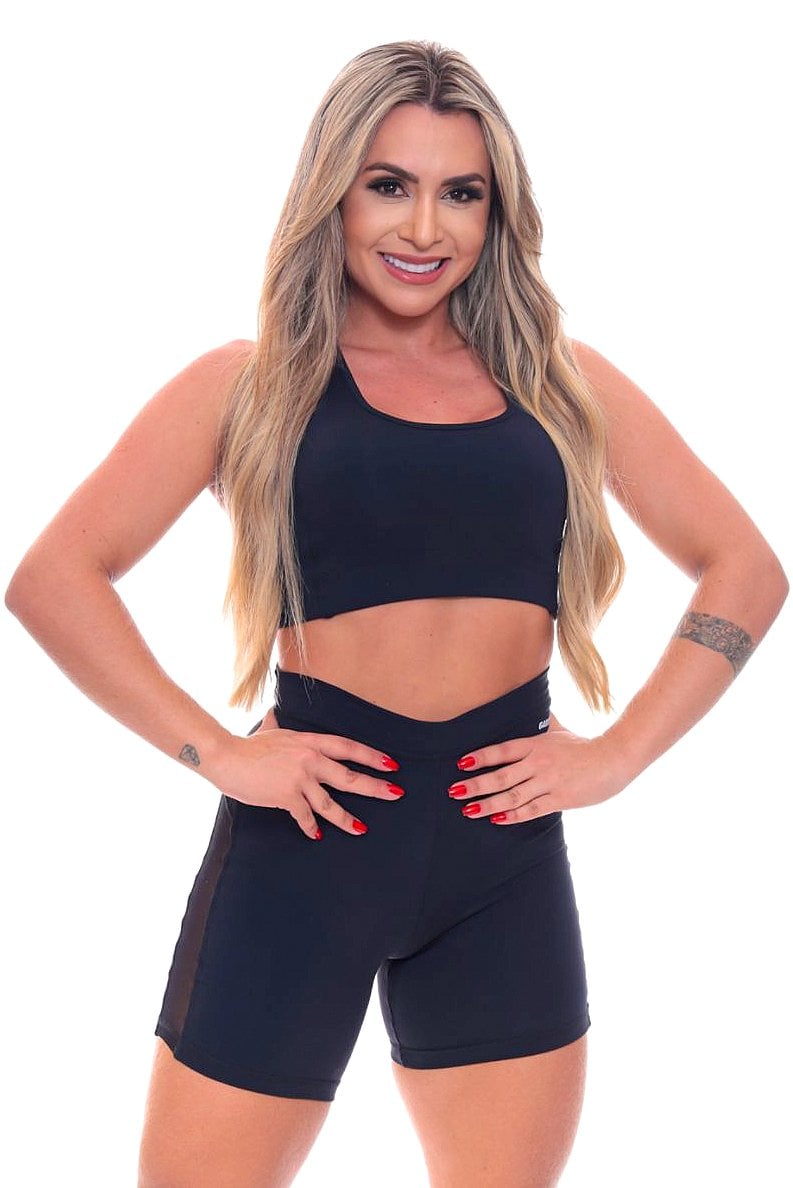 Garotafit - Fitness Set Top and Pants Baren Black - SCJ39A