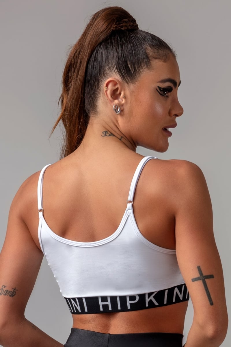 Hipkini - White Obsessed Fitness Top with Black Silk on Front - 3339304 Hipkini - White Obsessed Fitness Top with Black Silk on Front - 3339304