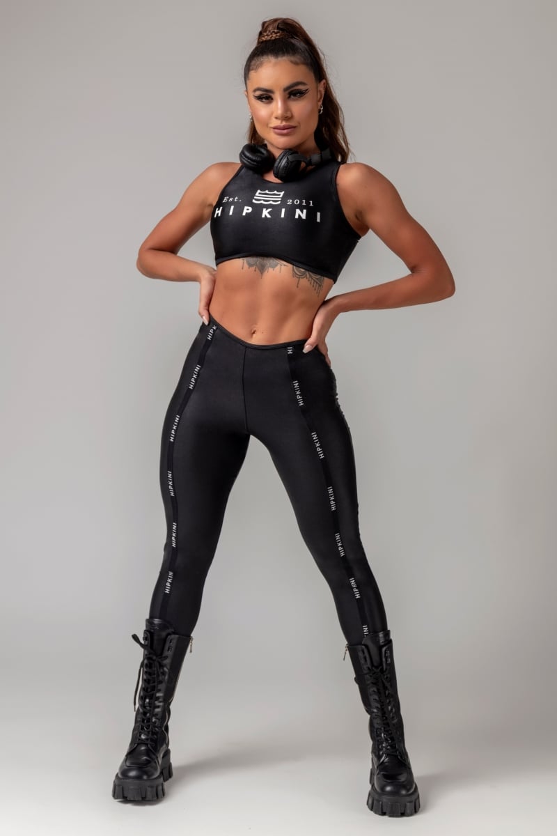 Hipkini - Obsessed Fitness Black Leggings with Elastic in Front - 3339307