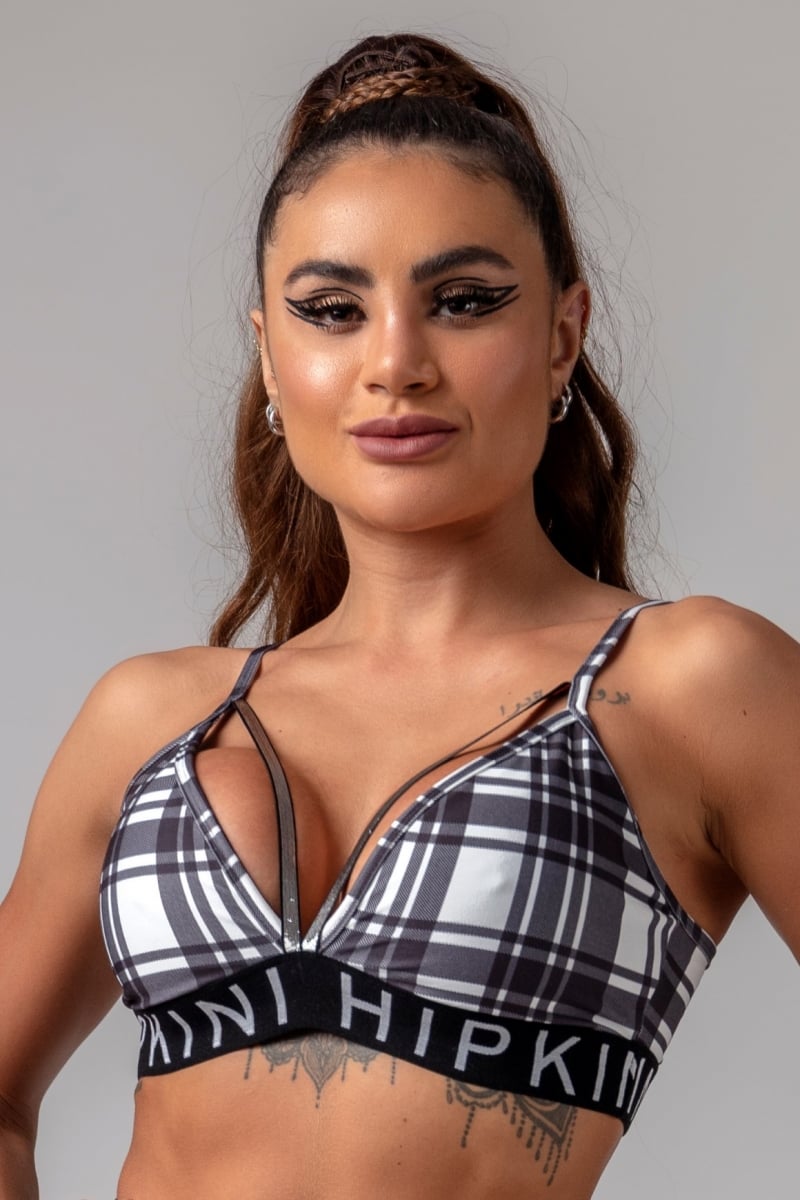 Hipkini - Top Obsessed Fitness Black Checkered - 3339318 Hipkini - Top Obsessed Fitness Black Checkered - 3339318