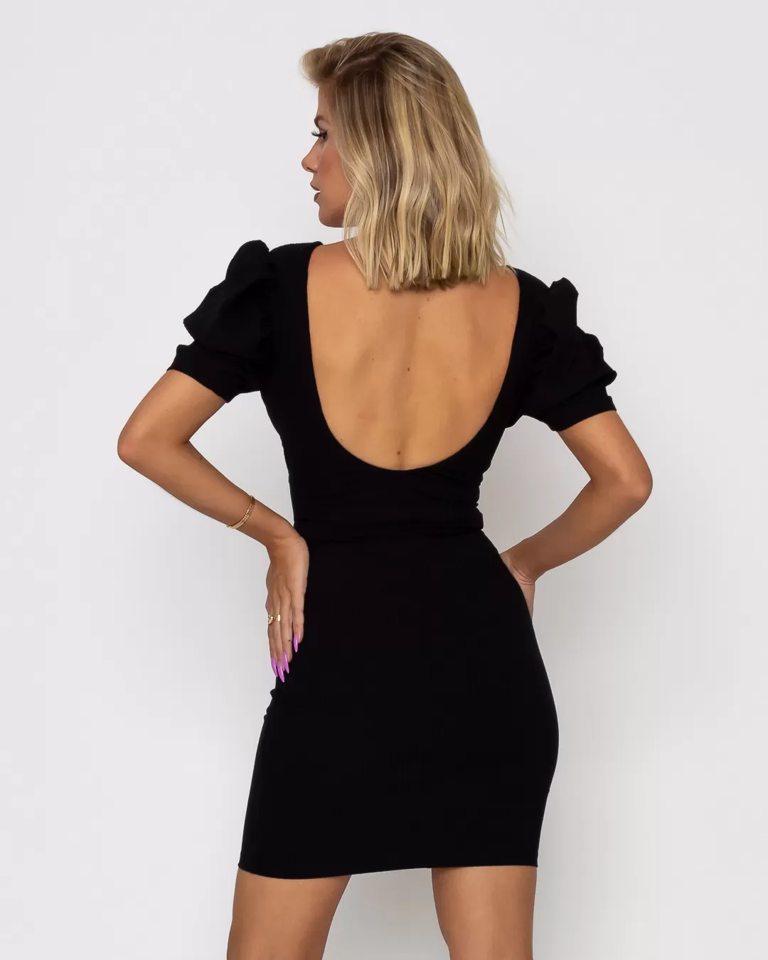Limone - Dress Limone Straight Cross-Ribbed Black - 03-3726PRET Limone - Dress Limone Straight Cross-Ribbed Black - 03-3726PRET