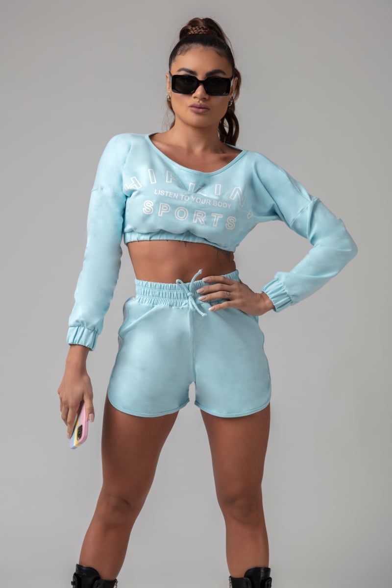 Hipkini - Blouse's Obsessed Fitness Blue Coat - 3339313 Hipkini - Blouse's Obsessed Fitness Blue Coat - 3339313