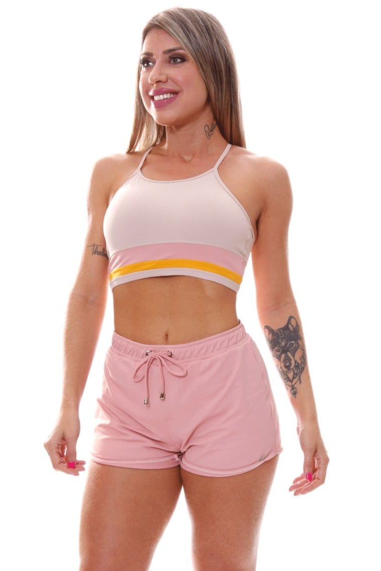 Garotafit - Fitness Set Top and Pants Maiupu Hazelnut - SCJ43NA