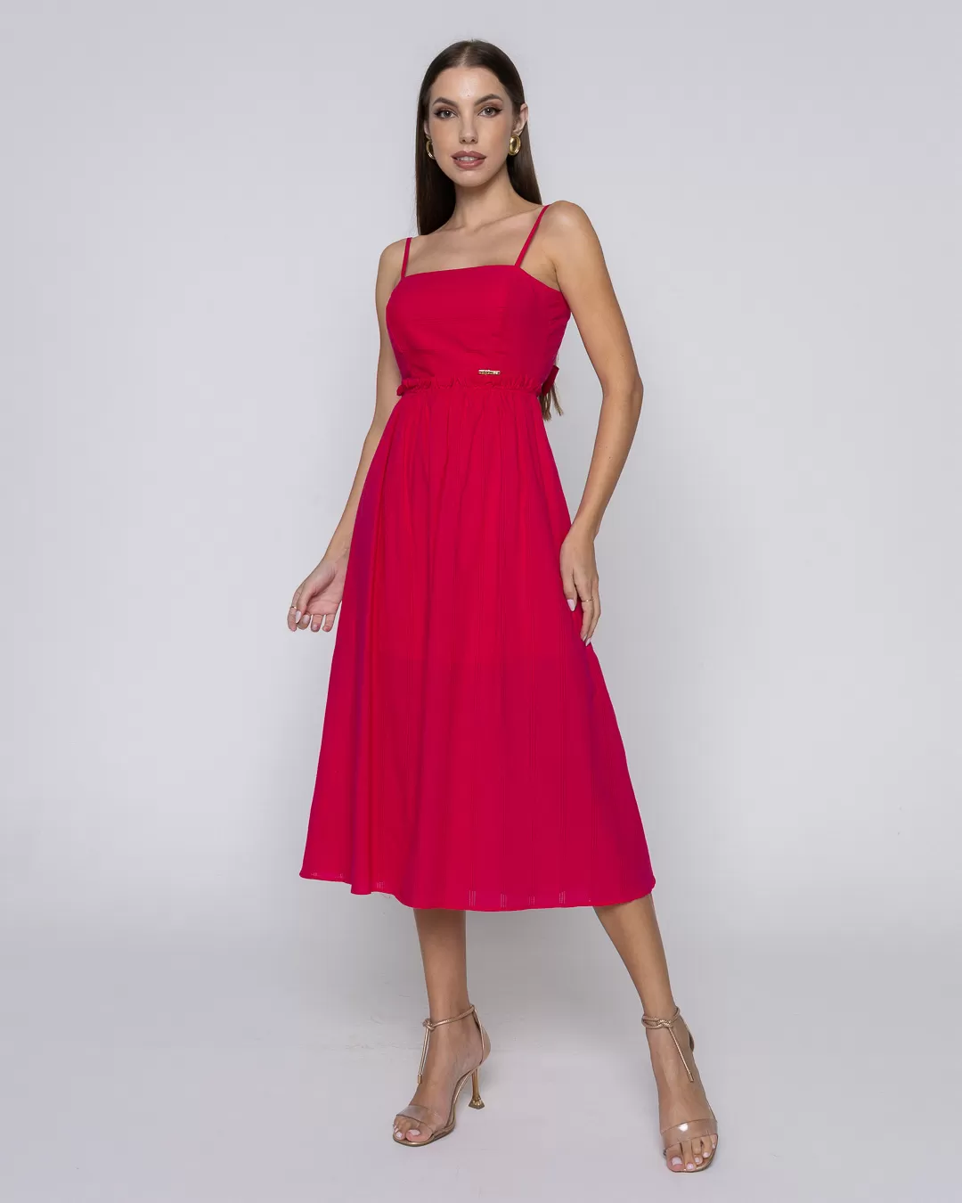 Oxigênio - Dress Oxygen Midi Thin Strap Pink - 2091240PINK Oxigênio - Dress Oxygen Midi Thin Strap Pink - 2091240PINK