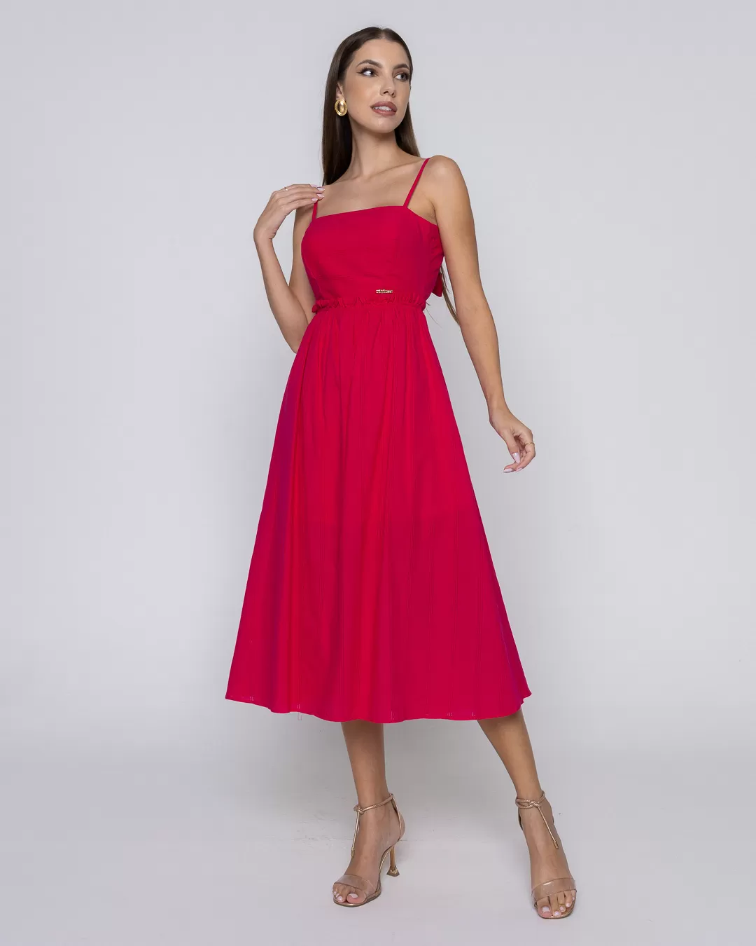 Oxigênio - Dress Oxygen Midi Thin Strap Pink - 2091240PINK Oxigênio - Dress Oxygen Midi Thin Strap Pink - 2091240PINK