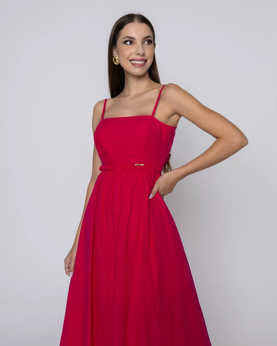 Oxigênio - Dress Oxygen Midi Thin Strap Pink - 2091240PINK Oxigênio - Dress Oxygen Midi Thin Strap Pink - 2091240PINK