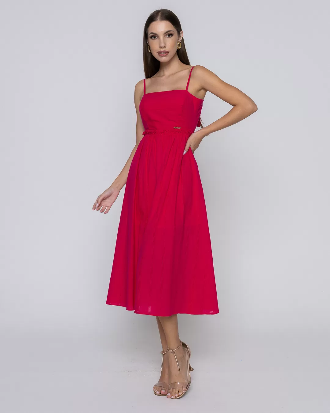 Oxigênio - Dress Oxygen Midi Thin Strap Pink - 2091240PINK Oxigênio - Dress Oxygen Midi Thin Strap Pink - 2091240PINK