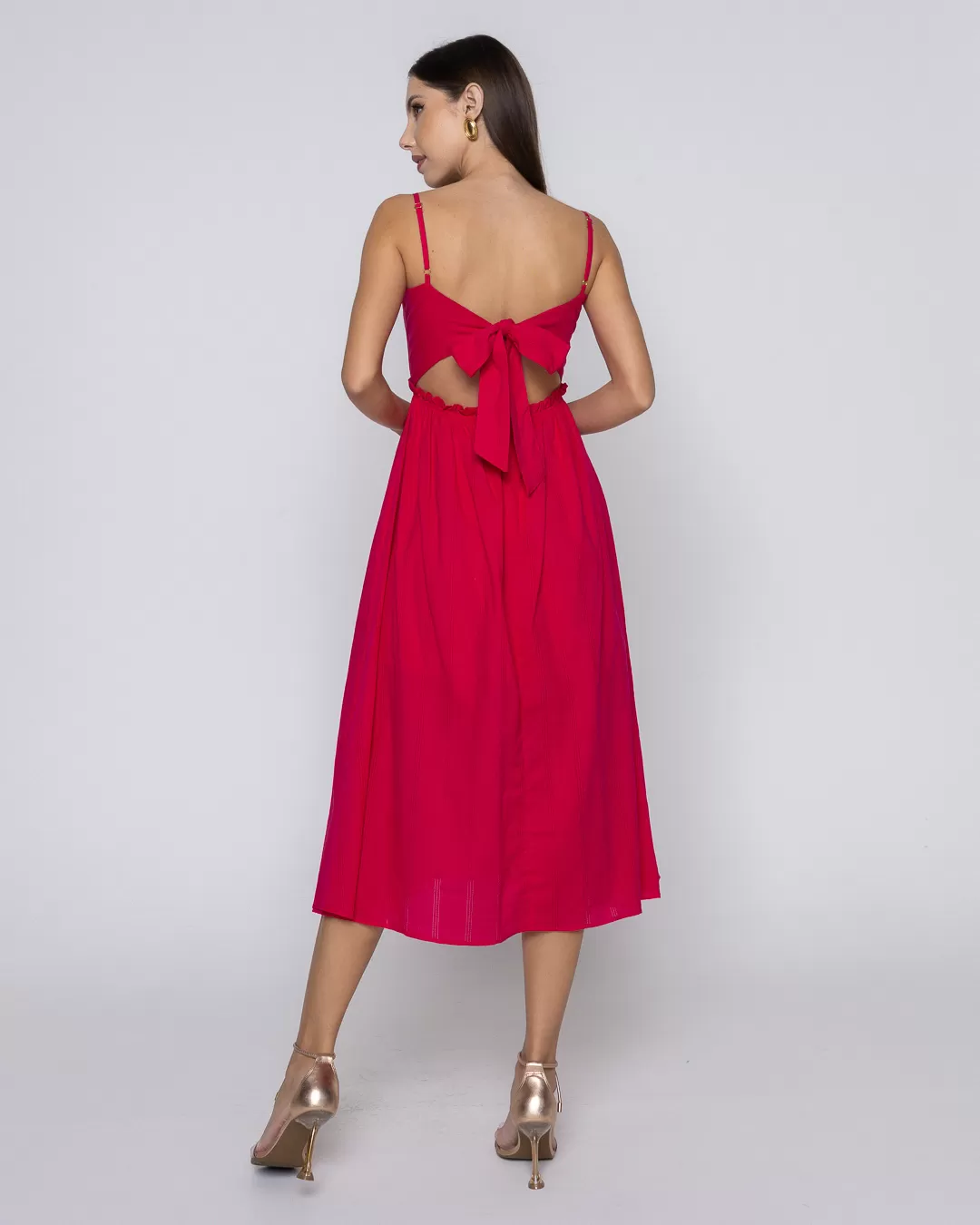 Oxigênio - Dress Oxygen Midi Thin Strap Pink - 2091240PINK Oxigênio - Dress Oxygen Midi Thin Strap Pink - 2091240PINK