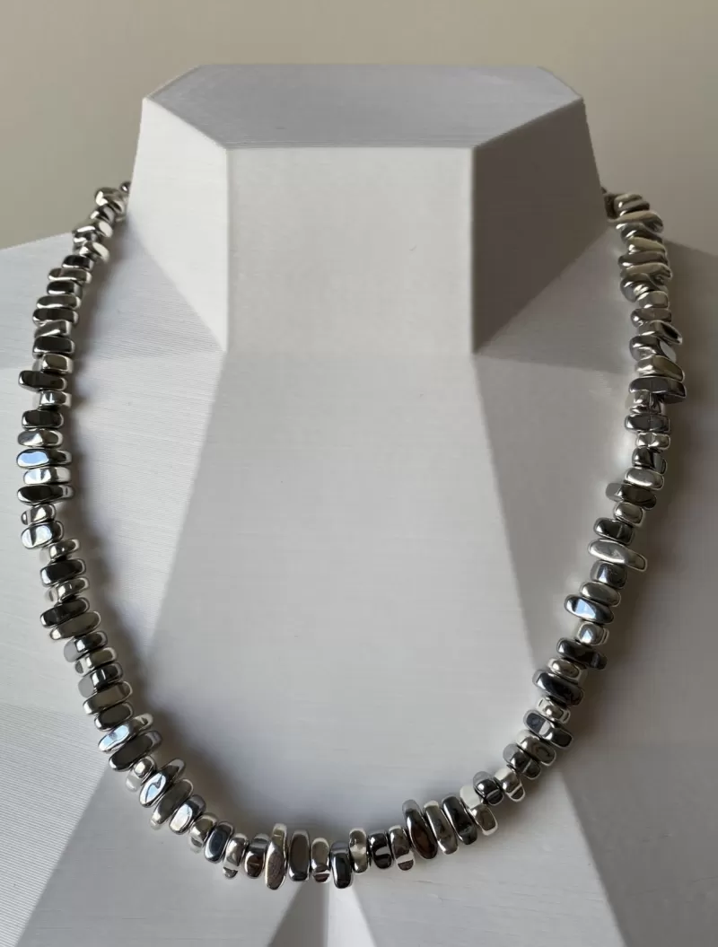 Mikabe - Necklace Organic Hematite Silver - MK1000