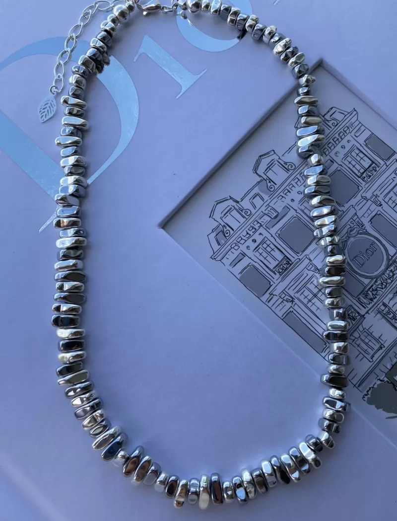 Mikabe - Necklace Organic Hematite Silver - MK1000