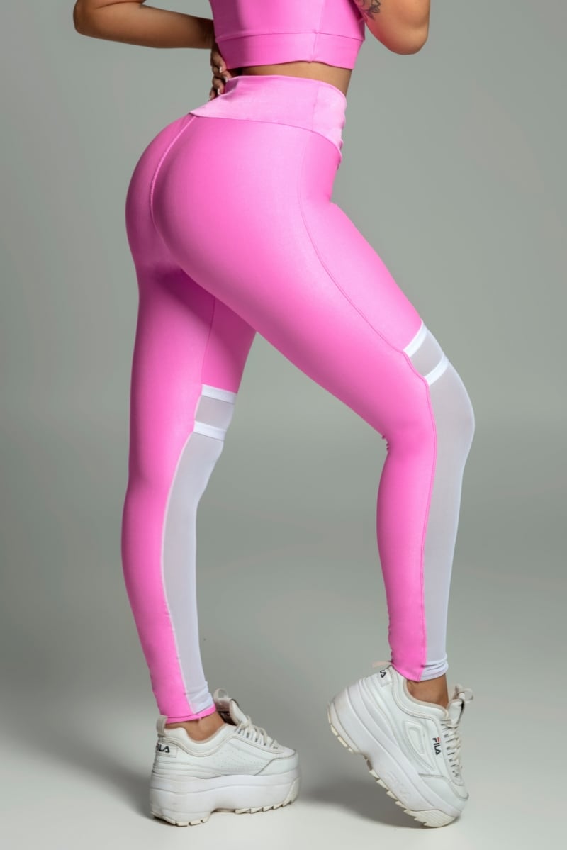 Hipkini - Leggings Glamor Fitness Pink with tulle on the Leg - 3339335