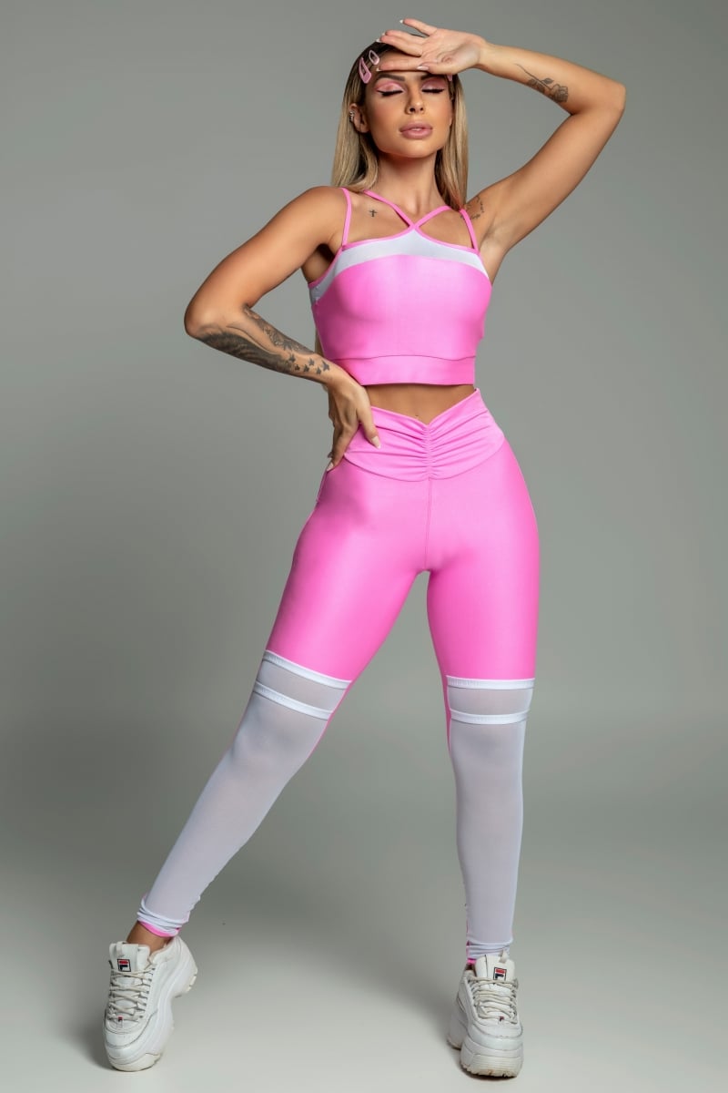 Hipkini - Top Glamor Fitness Pink with tulle - 3339334 Hipkini - Top Glamor Fitness Pink with tulle - 3339334