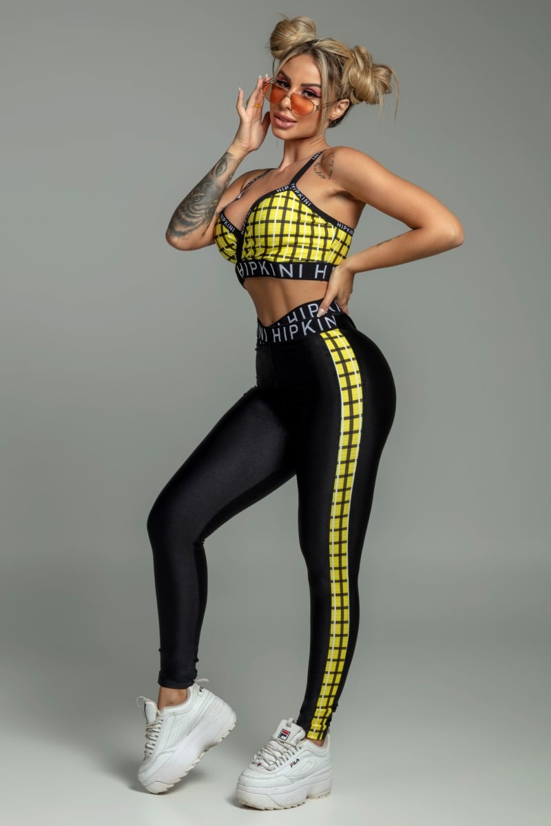 Hipkini - Top Glamor Fitness Checkered Print - 3339356 Hipkini - Top Glamor Fitness Checkered Print - 3339356
