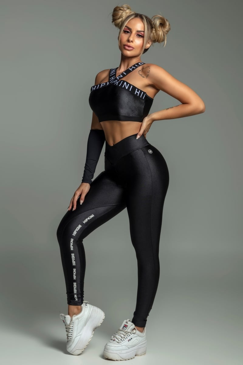 Hipkini - Leggings Glamor Fitness Black with Silk - 3339359