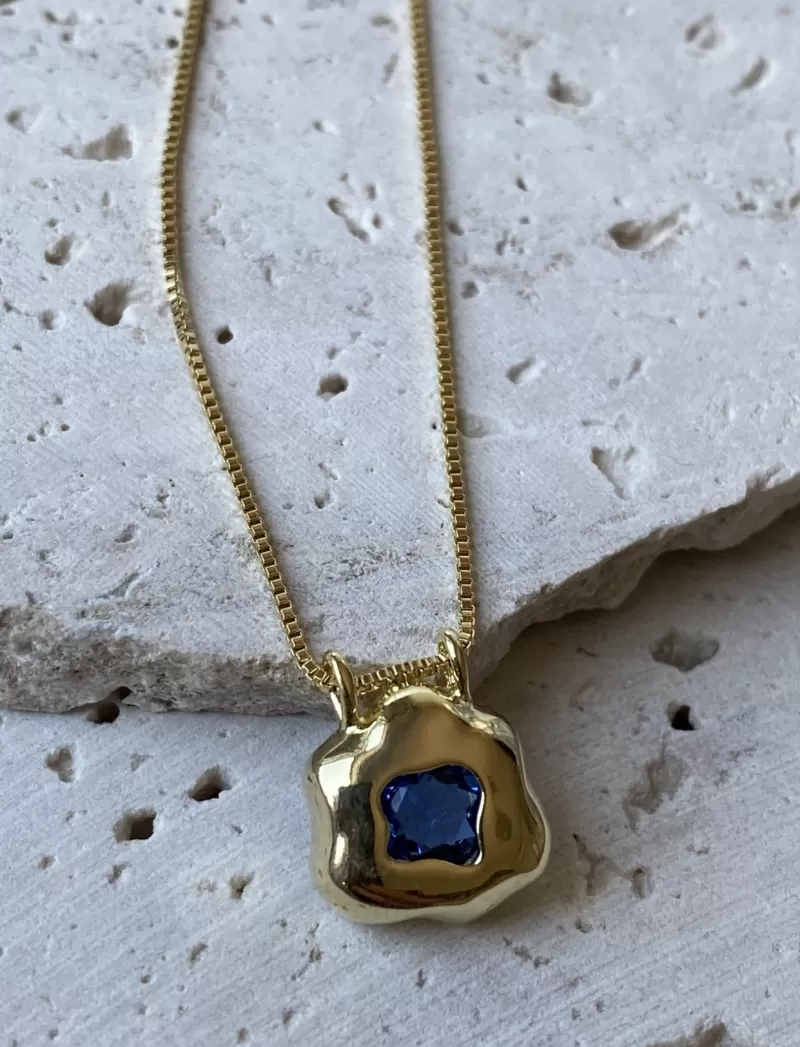 Mikabe - Blue Zirconia Organic Necklace - MK1011