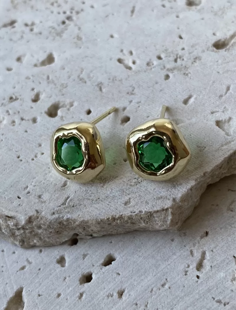 Mikabe - Green Zirconia Organic Earring - MK1013