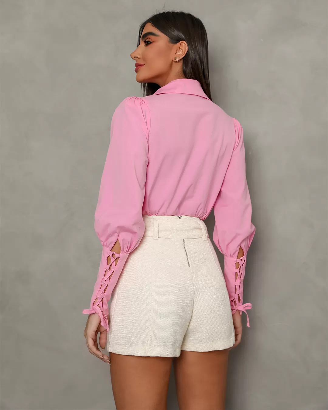 Dot Clothing - Offwhite High Waist Dot Clothing Shorts - 1607OFF Dot Clothing - Offwhite High Waist Dot Clothing Shorts - 1607OFF