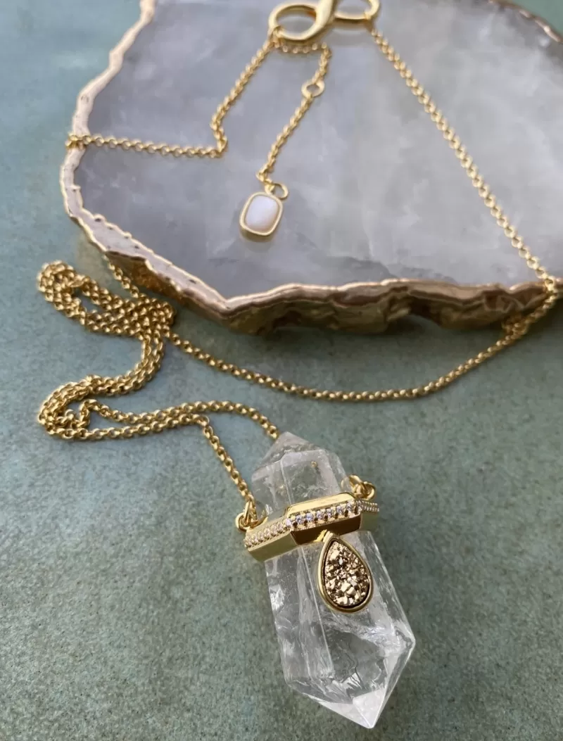 Mikabe - Necklace Energy Crystal Gold - MK1026
