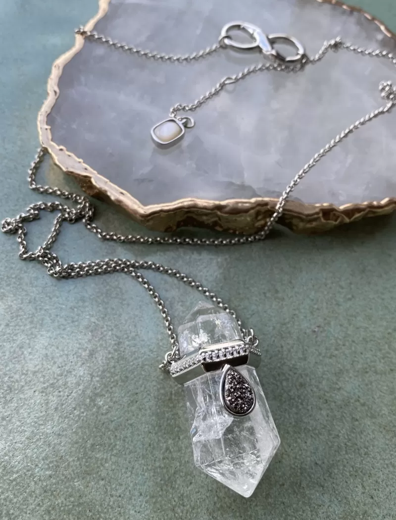 Mikabe - Necklace Energy Crystal Rhodium White - MK1027