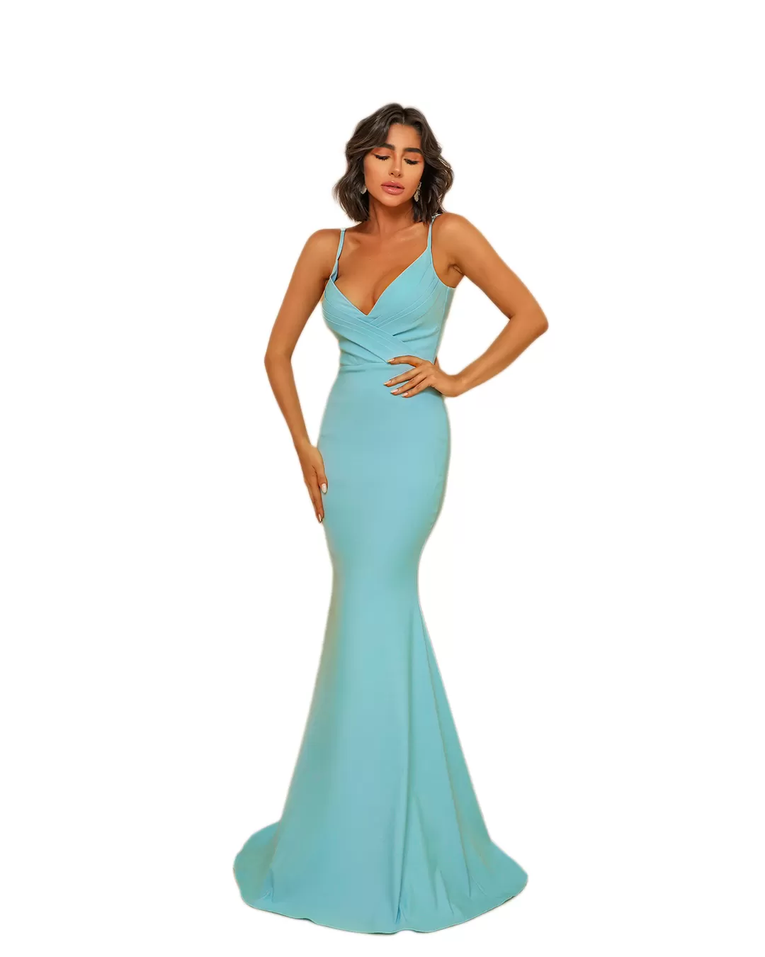 Dot Clothing - Dress Dot Clothing Long Front Pleats Light Blue - 0966NAZCL Dot Clothing - Dress Dot Clothing Long Front Pleats Light Blue - 0966NAZCL
