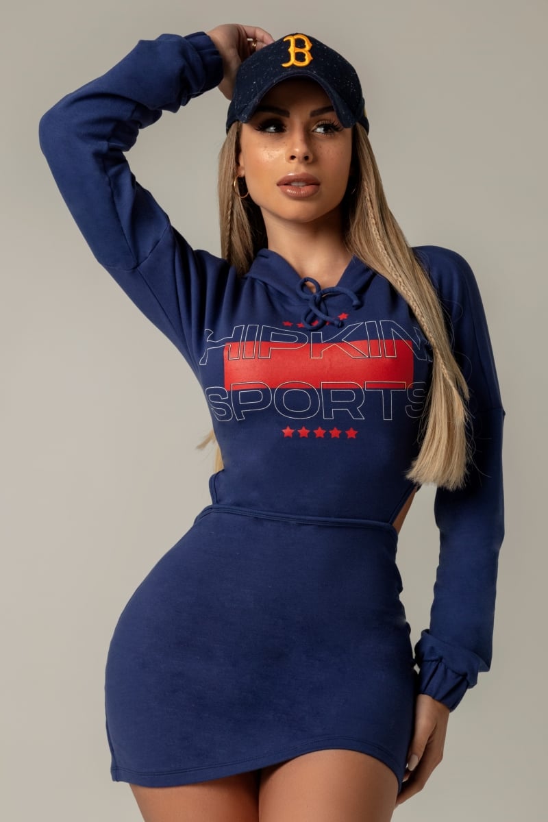 Hipkini - Dress Ooh La La Fitness Navy Blue Long Sleeve - 3339378