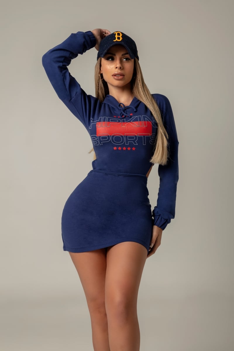 Hipkini - Dress Ooh La La Fitness Navy Blue Long Sleeve - 3339378