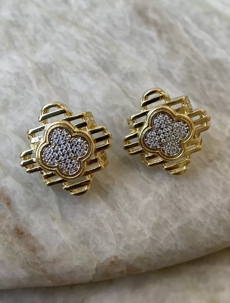 Mikabe - Brinco Flor Vazado Vintage - MK1083