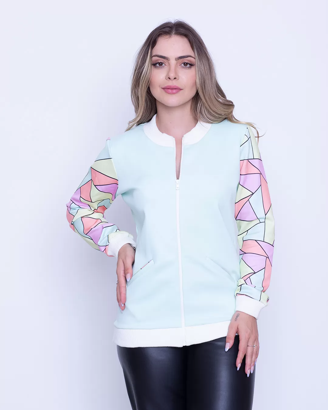 Limone - Shirt Limone long sleeve with pocket Green Aqua - 10012206