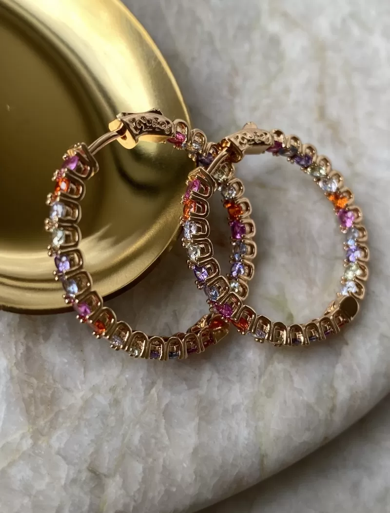 Mikabe - Brinco Argola Cravejada - MK1097