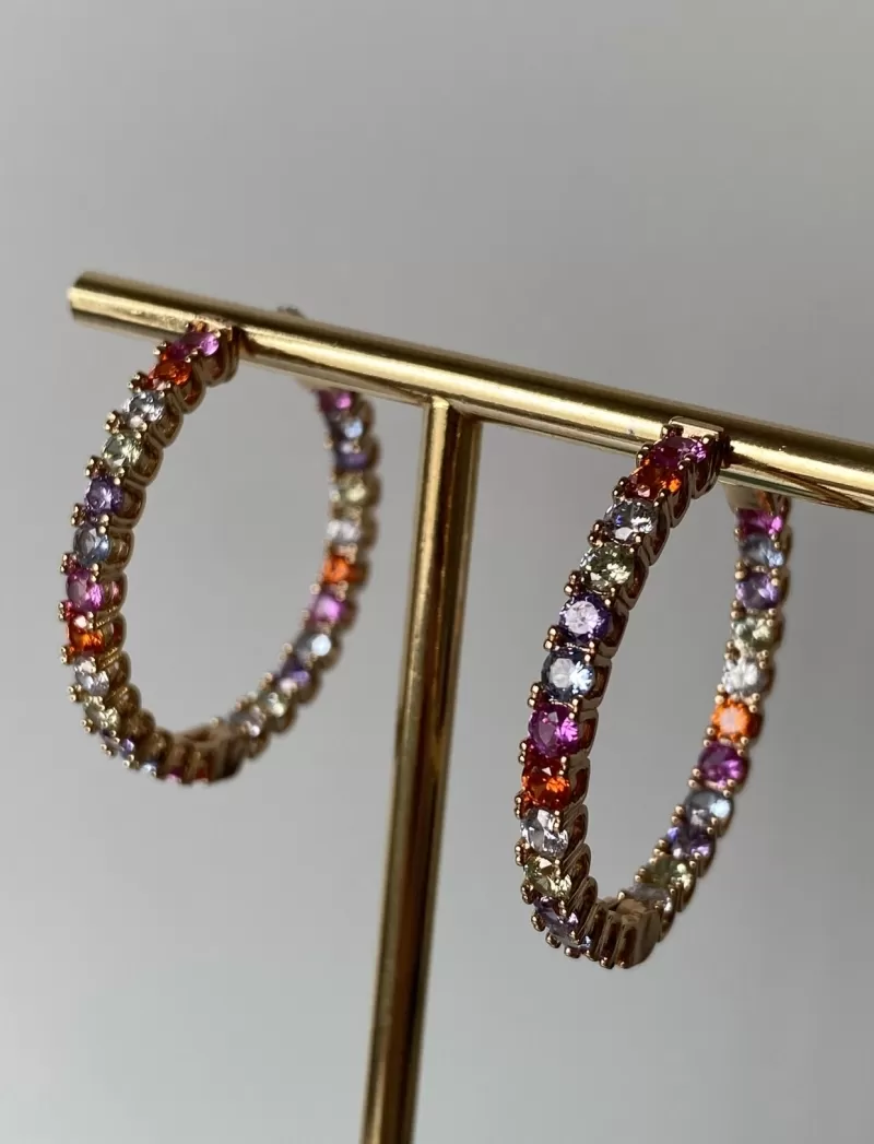 Mikabe - Brinco Argola Cravejada - MK1097