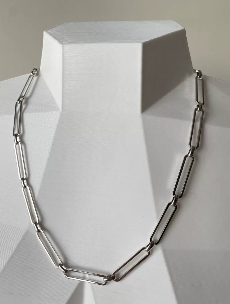 Mikabe - Necklace Elongated Chain Rhodium White - MK1100