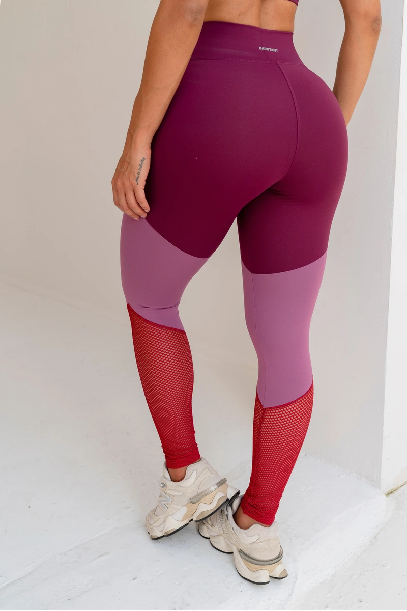 Garotafit - Fitness Set Top and Pants Tunes Burgundy - FCS215FB